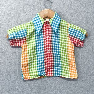 Rare Find Vintage Toddler 70s Gingham Plain Button Down Size 2Tish (see photos)